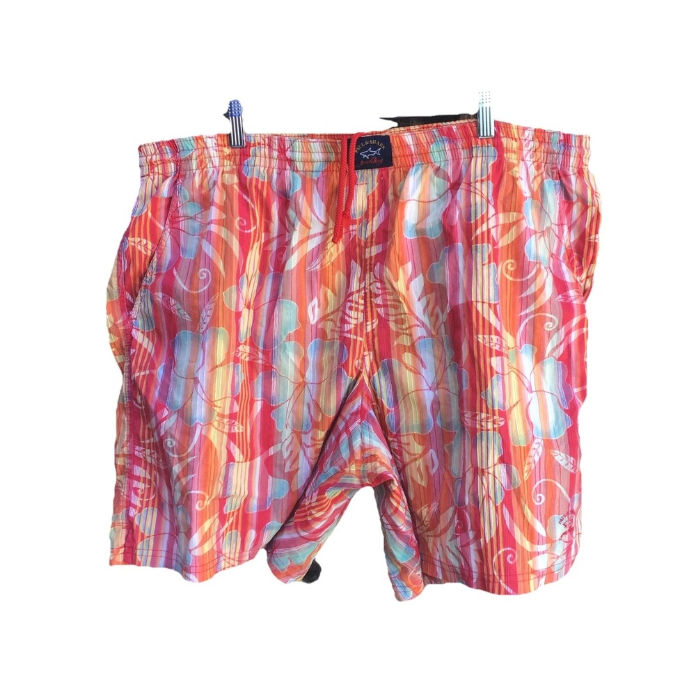 Paul & Shark Yachting Floral Stripe Swim Trunks Shorts 2XL Italy Rare